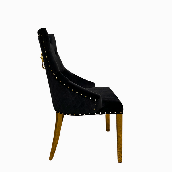Provence Dining Chair Black With Gold Base