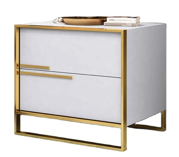 Oslo White Bedside Table
