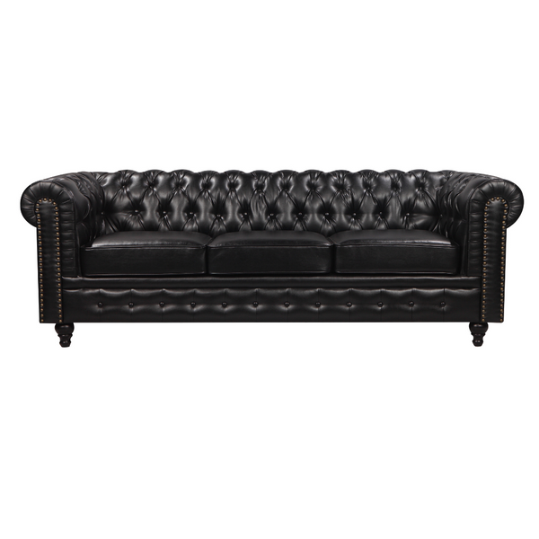 Nester Chesterfield 3 Seat Sofa Black