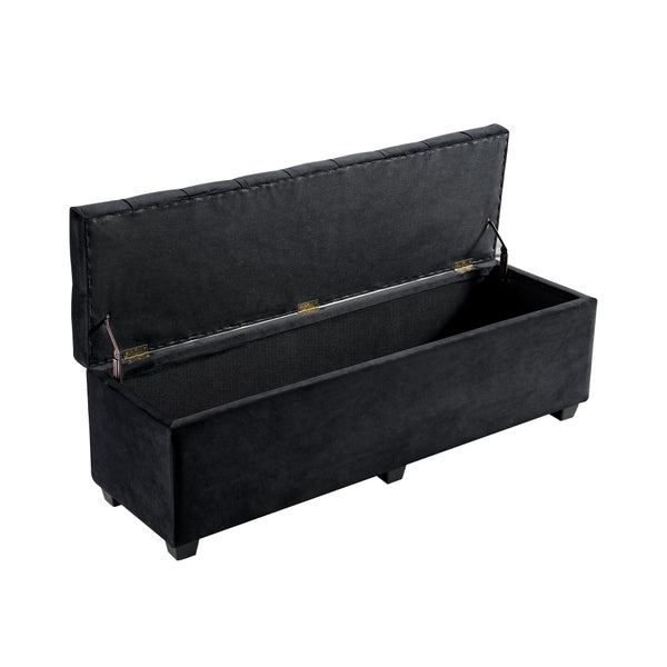 Dover Black Storage Ottoman