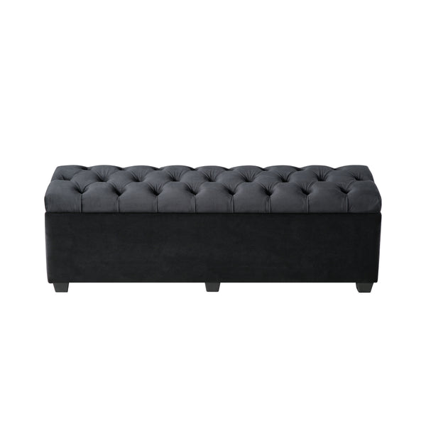 Dover Black Storage Ottoman