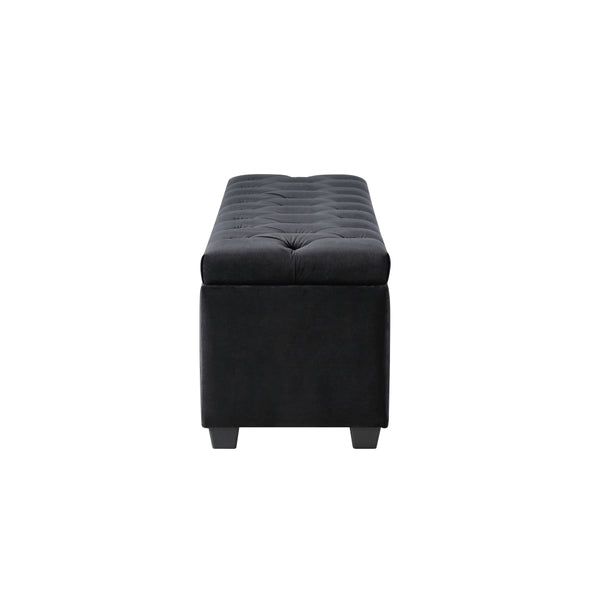 Dover Black Storage Ottoman