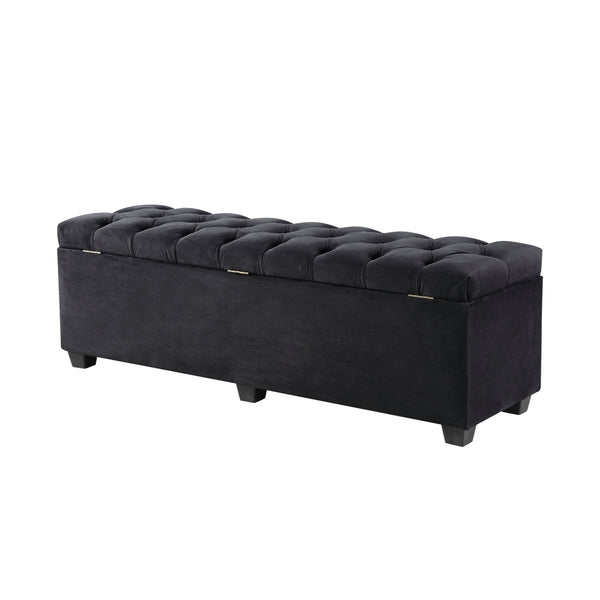 Dover Black Storage Ottoman