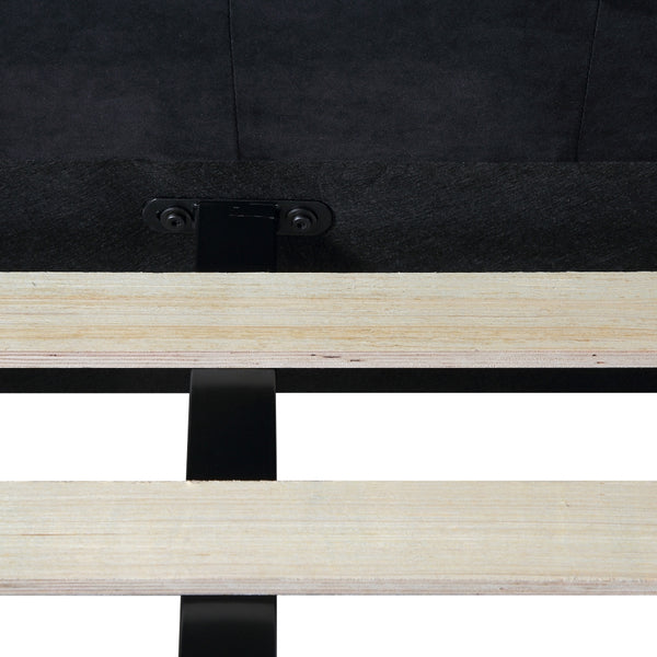 Dallas Velvet Bed With Tufted Diamond Black