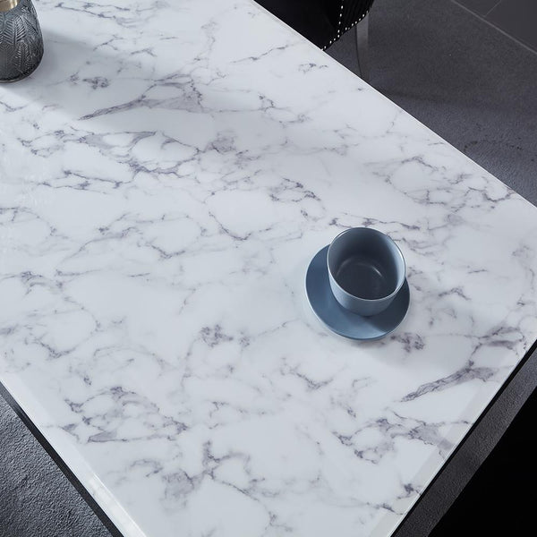 Monaco Marble Top Dining Table (SILVER & GOLD BASE)
