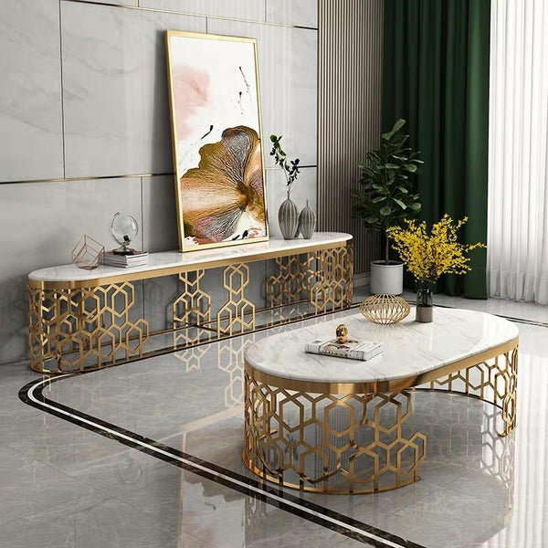Olivia Marble TV Unit