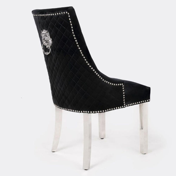 Provence Dining Chair Black With Silver Base