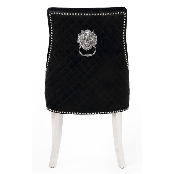 Provence Dining Chair Black With Silver Base