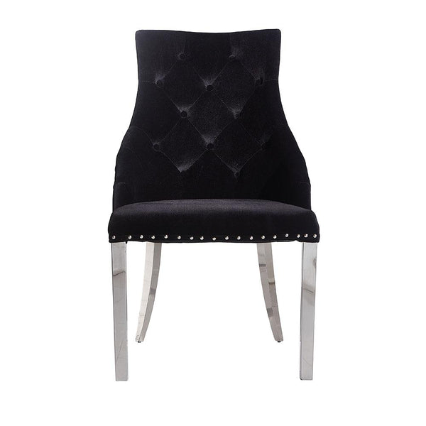 Provence Dining Chair Black With Silver Base