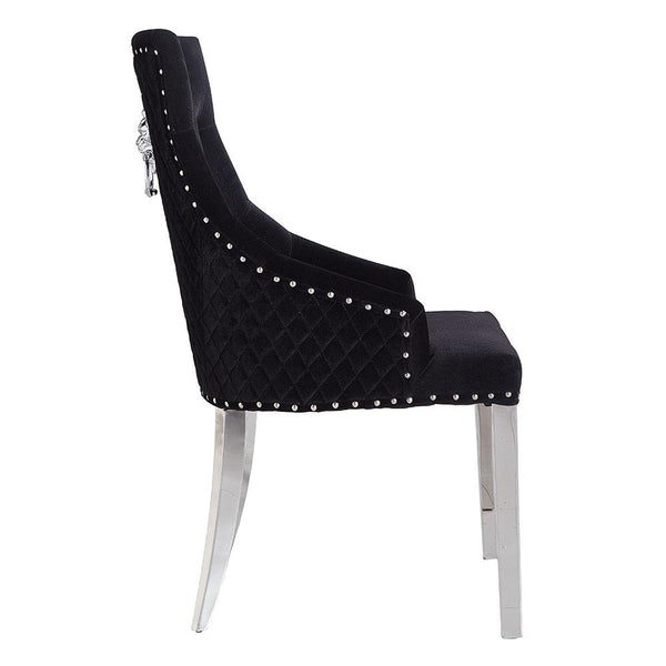 Provence Dining Chair Black With Silver Base