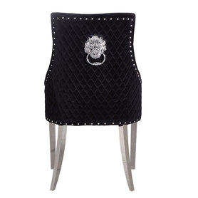 Provence Dining Chair Black With Silver Base