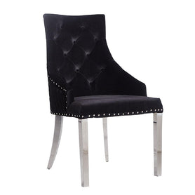Provence Dining Chair Black With Silver Base