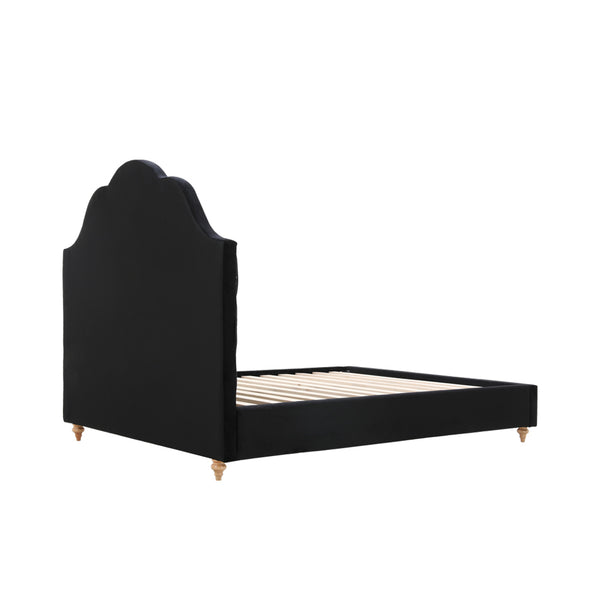 Luxor Velvet Bed With Tufted Diamond Black
