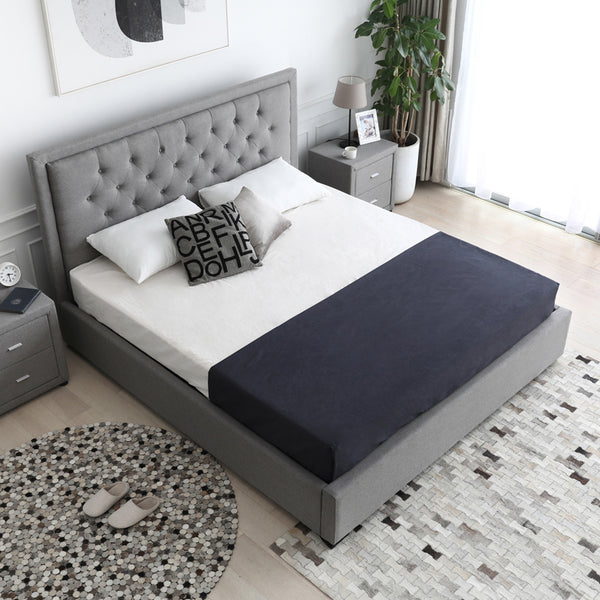 Lima Gas Lift Fabric Storage Bed Grey