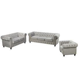Nester Chesterfield Sofa Set Grey