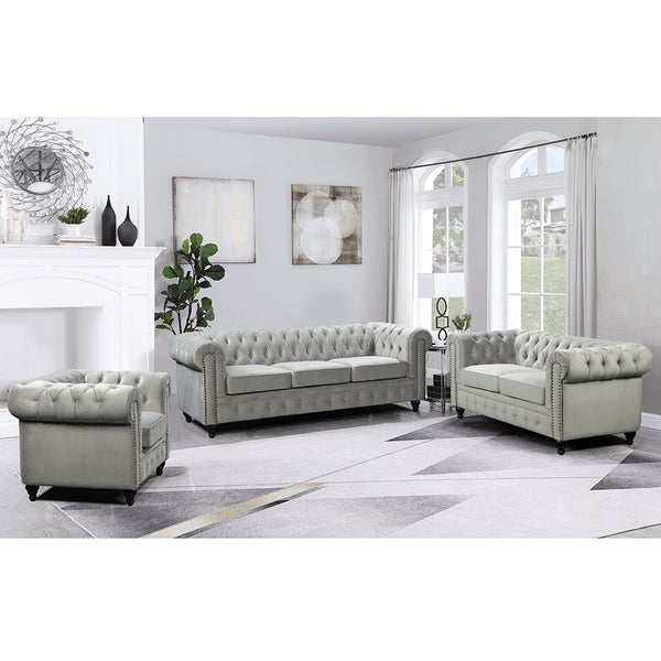 Nester Chesterfield Sofa Set Grey