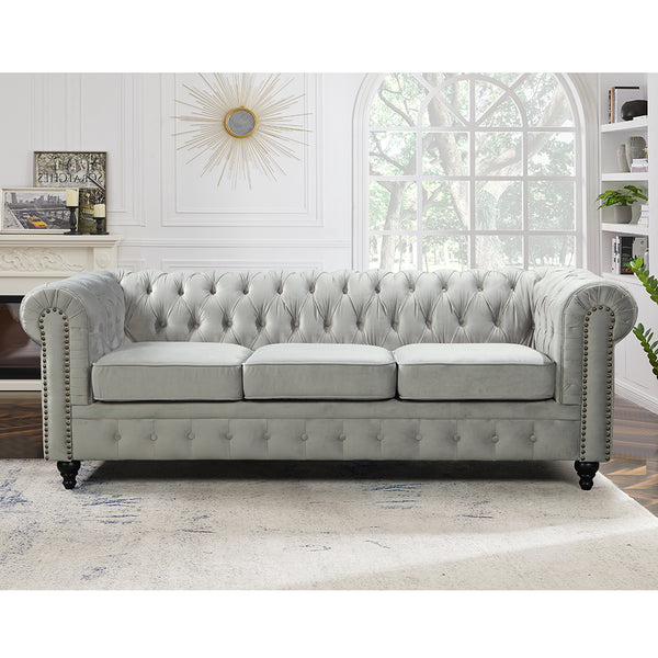 Nester Chesterfield Sofa Set Grey