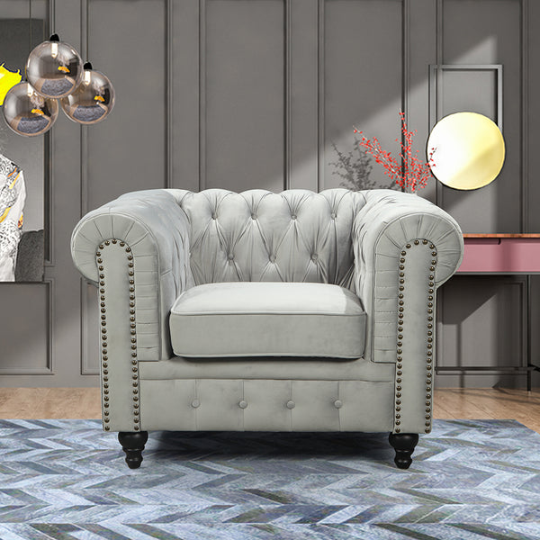 Nester Chesterfield Sofa Set Grey