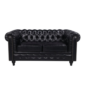 Nester Chesterfield 2 Seat Sofa Black