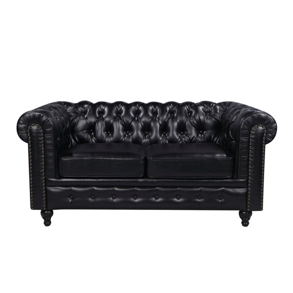 Nester Chesterfield 2 Seat Sofa Black