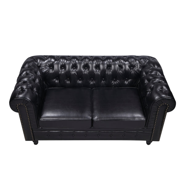 Nester Chesterfield 2 Seat Sofa Black