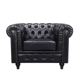 Nester Chesterfield 1 Seat Sofa  Black
