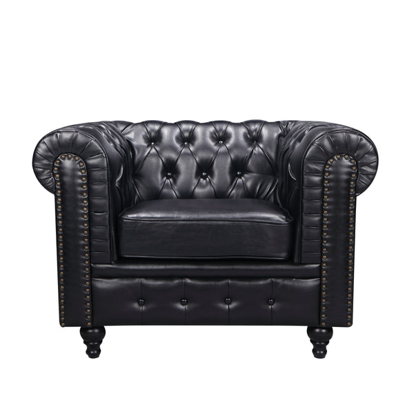 Nester Chesterfield 1 Seat Sofa  Black