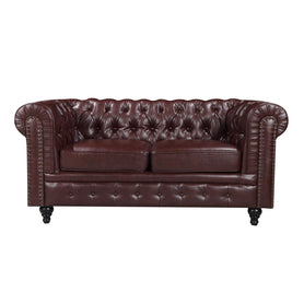 Nester Chesterfield 2 Seat Sofa Cherry Brown