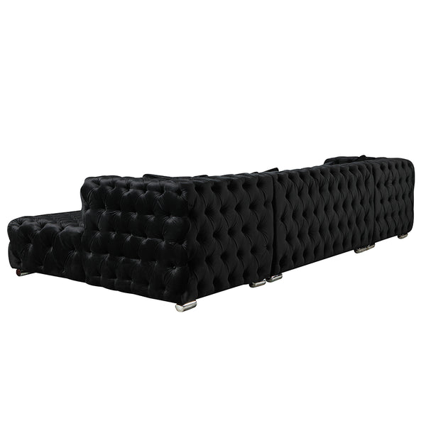 Milan U shape Chesterfield Sofa Black
