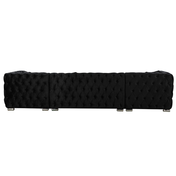 Milan U shape Chesterfield Sofa Black