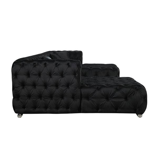 Milan U shape Chesterfield Sofa Black