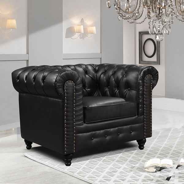 Nester Chesterfield 1 Seat Sofa  Black
