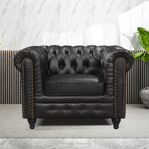 Nester Chesterfield Sofa Set Black