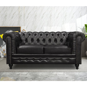 Nester Chesterfield 2 Seat Sofa Black