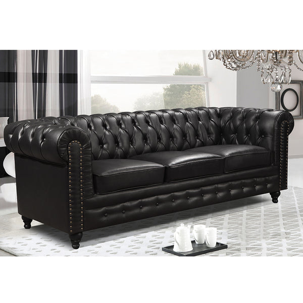 Nester Chesterfield 3 Seat Sofa Black