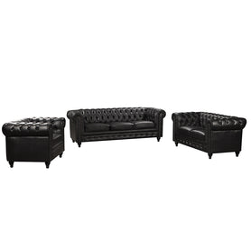 Nester Chesterfield Sofa Set Black