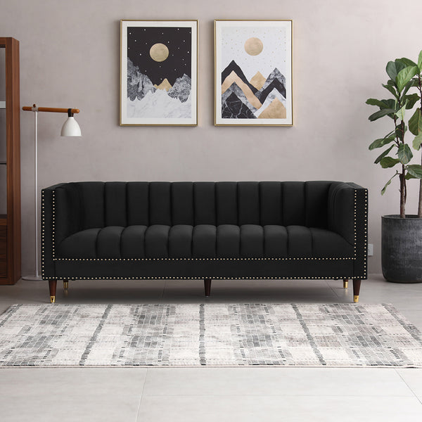Malbec 3 Seat Sofa Black