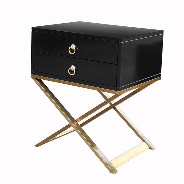 Noosa Black Bedside Table