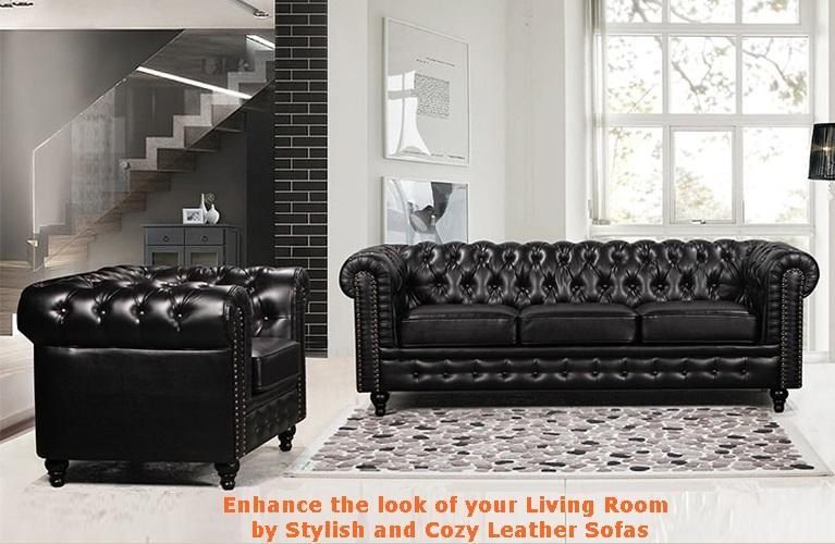 Enhance the look of your Living Room by Stylish and Cozy Leather Sofas