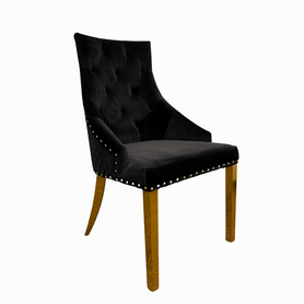 Provence Dining Chair Black With Gold Base