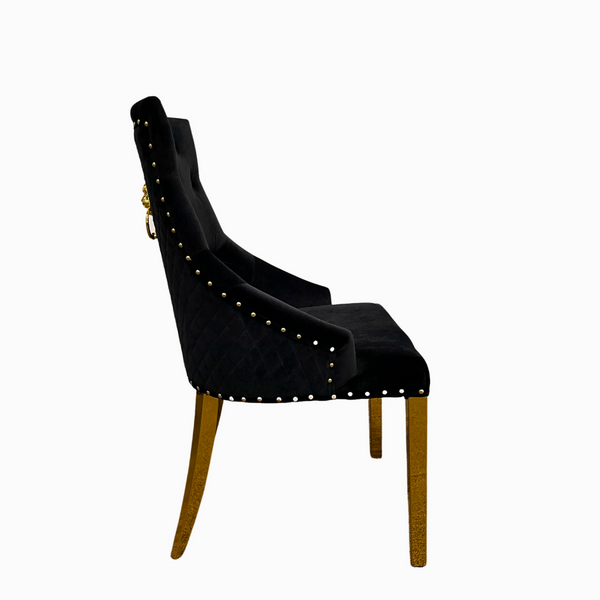 Provence dining chair Black with gold base