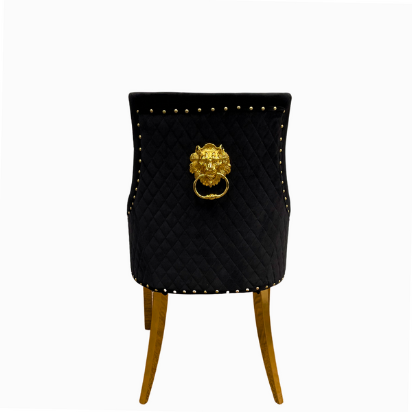 Provence dining chair Black with gold base
