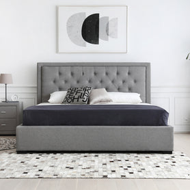 Lima Gas Lift Fabric Storage Bed Grey