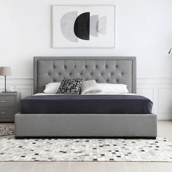 Lima Gas Lift Fabric Storage Bed Grey