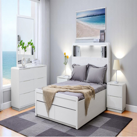 Roma Nordic Bedroom Set – Wooden Colour and White Colour