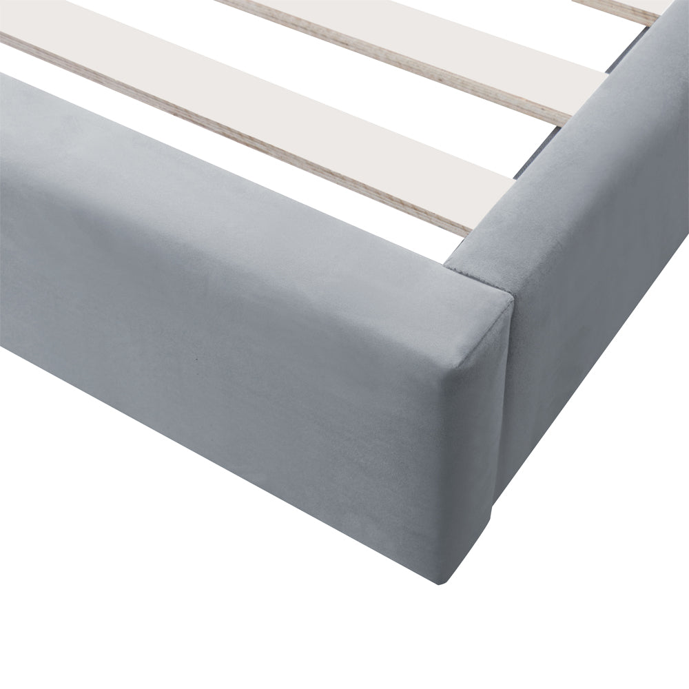 Winton Tufted Upholstered Wing Grey Velvet Bed – Imperial Furniture AU