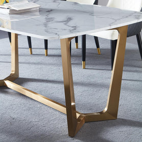 Sienna marble dining table