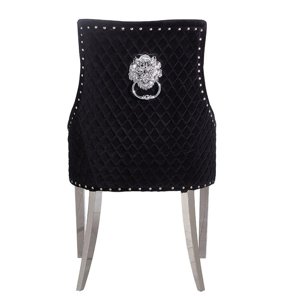Provence dining chair Black with Silver base