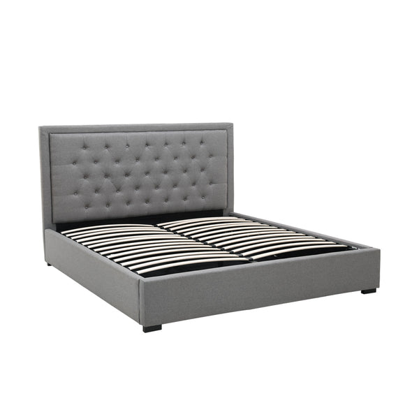 Lima Gas Lift Fabric Storage Bed Grey – Imperial Furniture AU