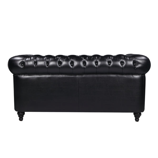 Nester Chesterfield 2 Seat Sofa Black